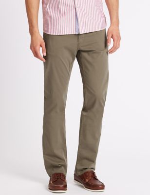 Straight Fit Cotton Rich Trousers